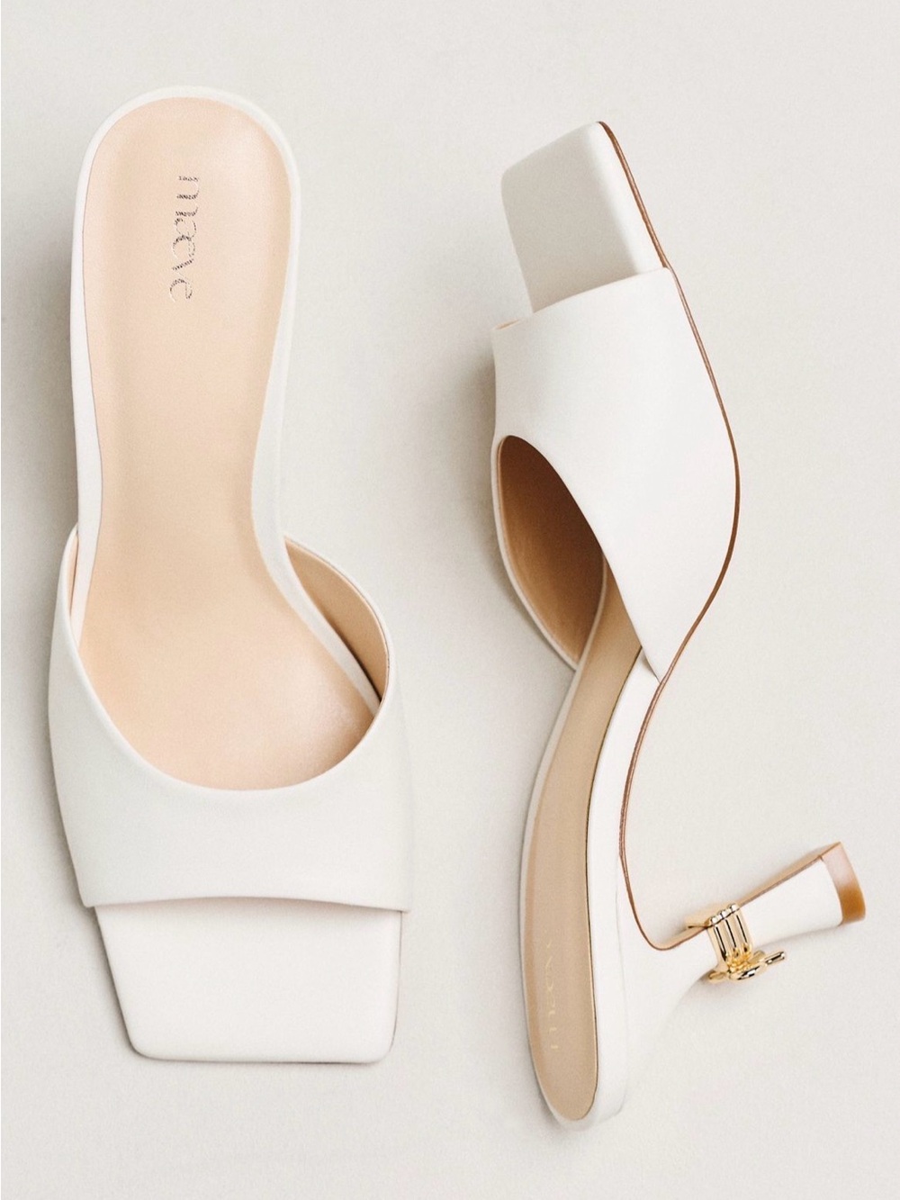 Anthropologie Maeve Metal Bow Open-Toe Mule Heels